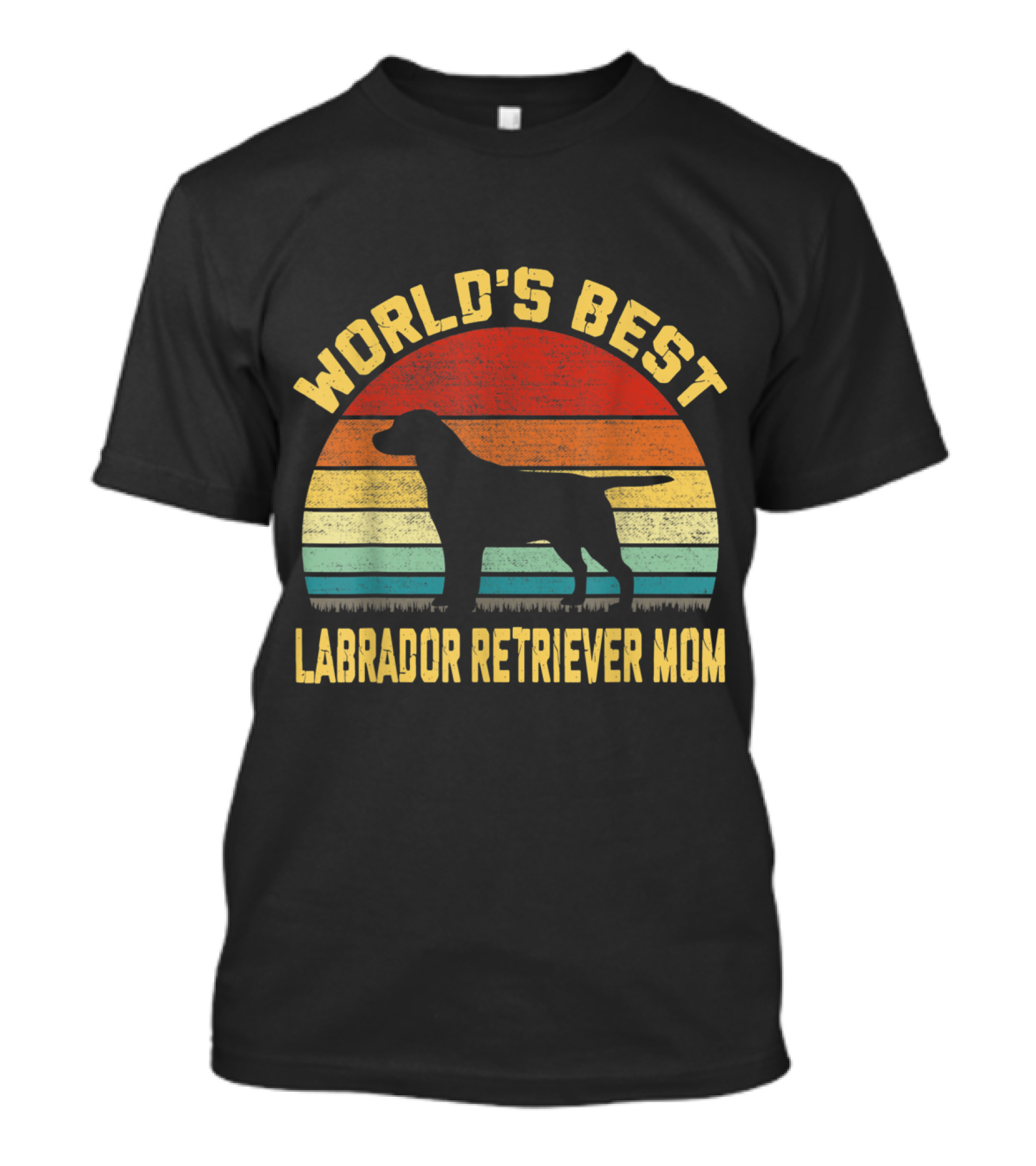 World's Best Labrador Retriever Mom Vintage Retro Stripes T-Shirt