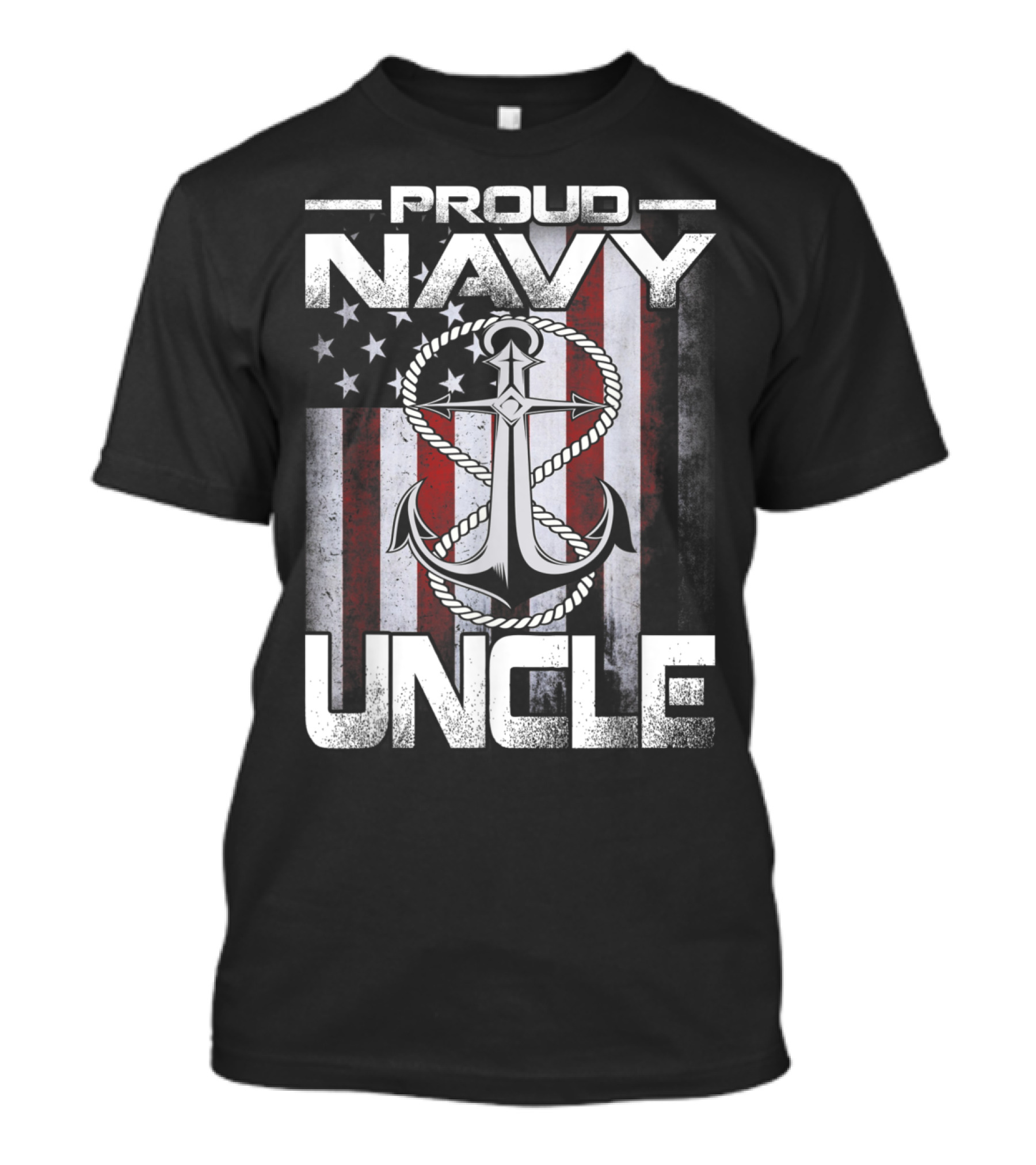Proud Navy Uncle American Flag Anchor Patriotic Sailor T-Shirt