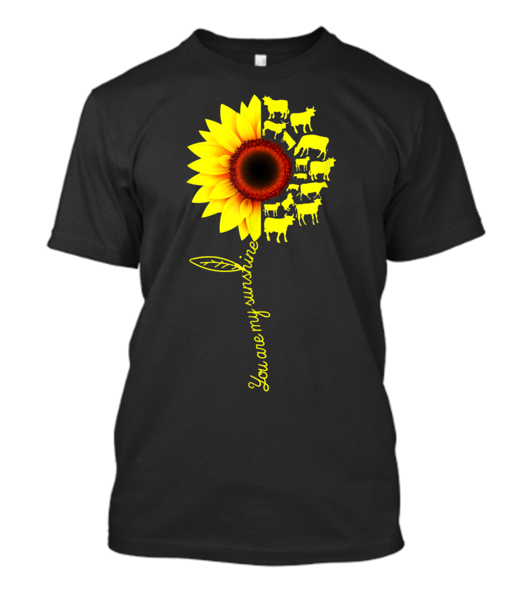 You Are My Sunshine Sunflower With Yellow Cows T-Shirt
