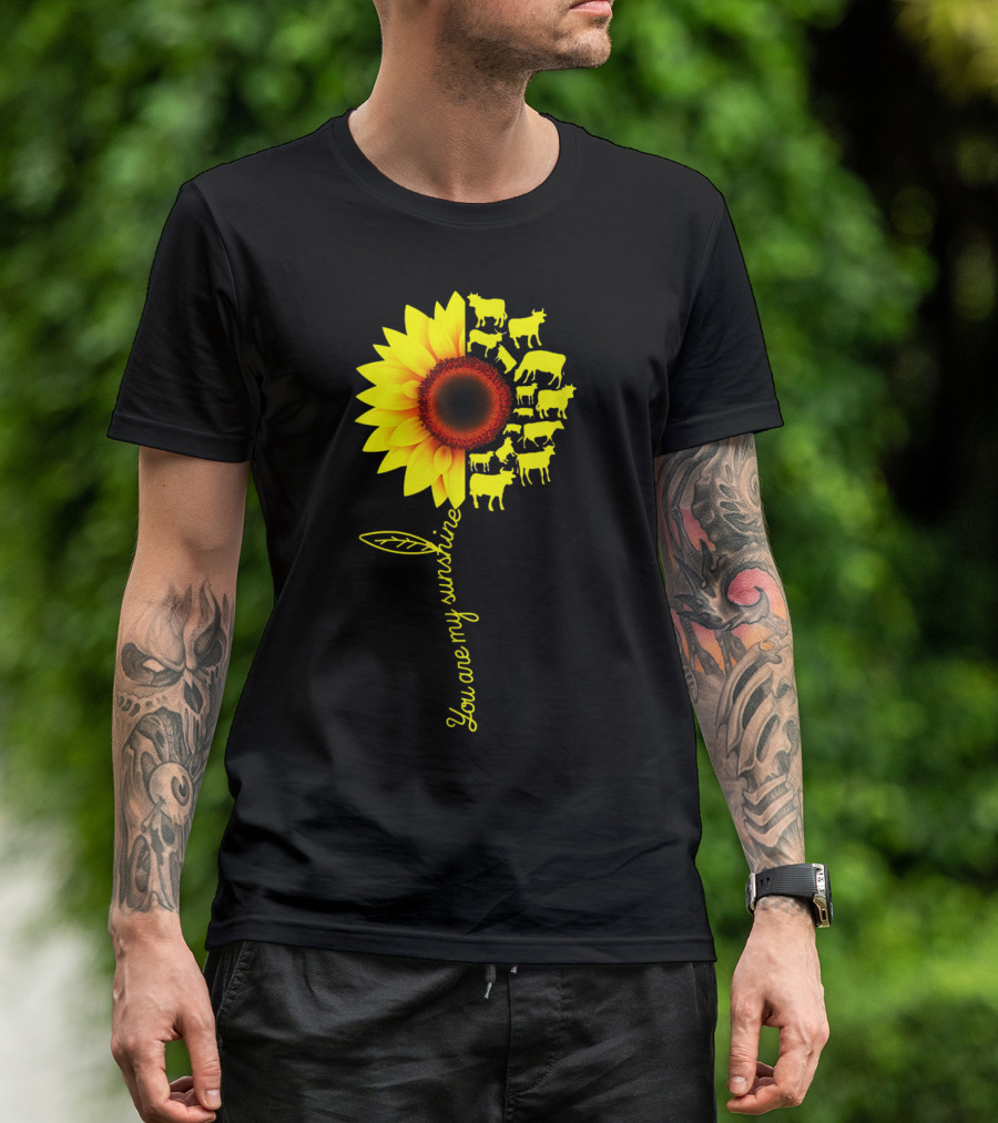 You Are My Sunshine Sunflower With Yellow Cows T-Shirt