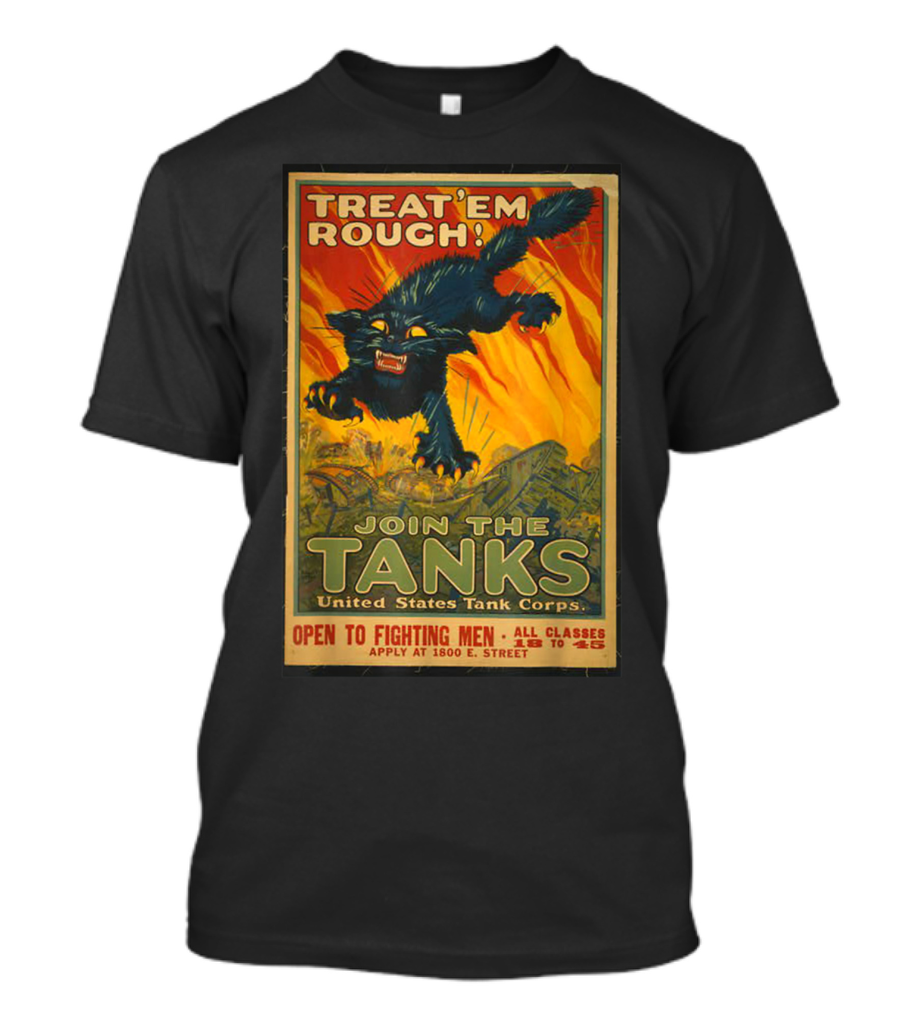 Treat 'Em Rough Join The Tanks United States Tank Corps Vintage WW1 T-Shirt