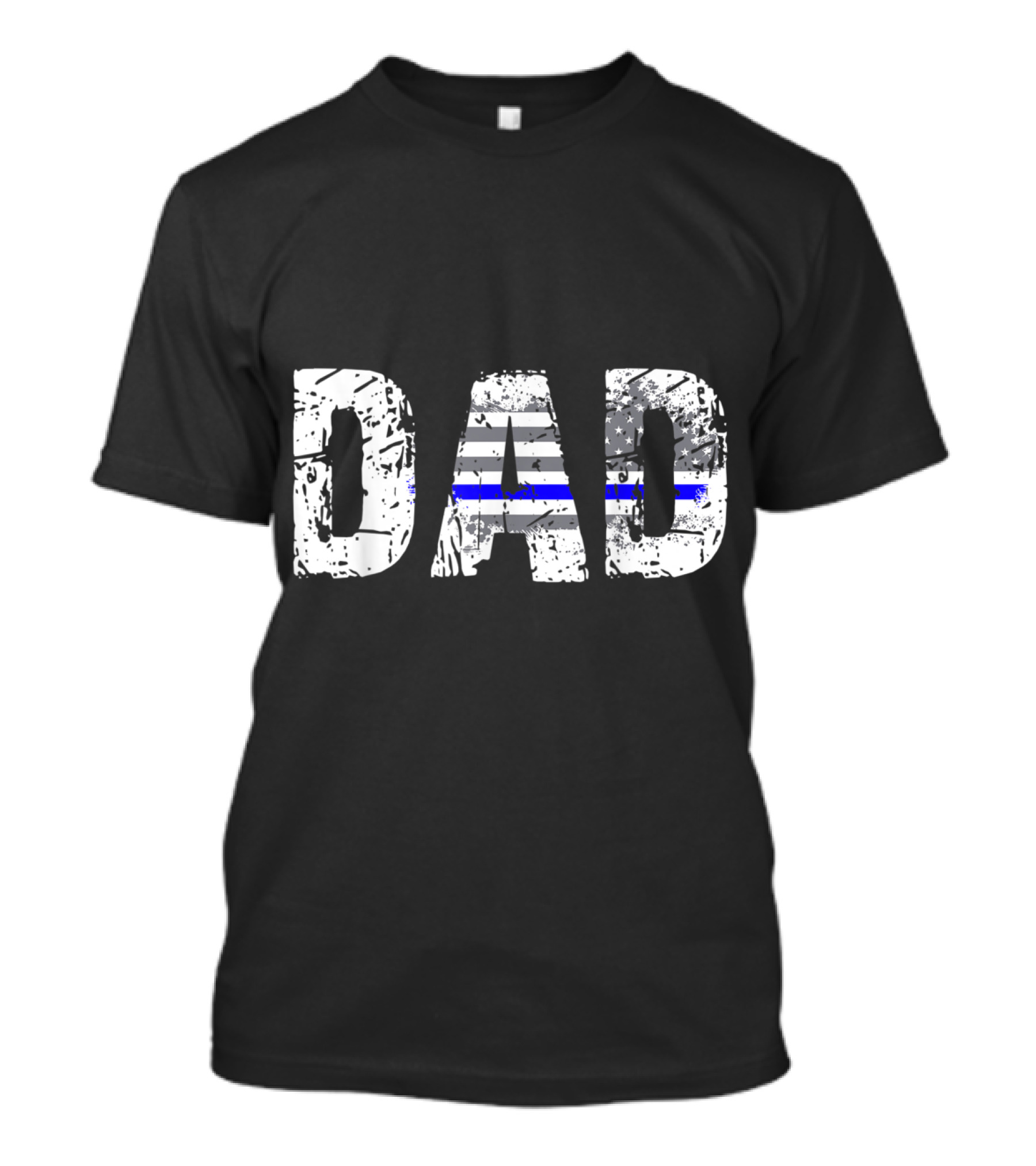 Thin Blue Line Dad Police Flag T-Shirt