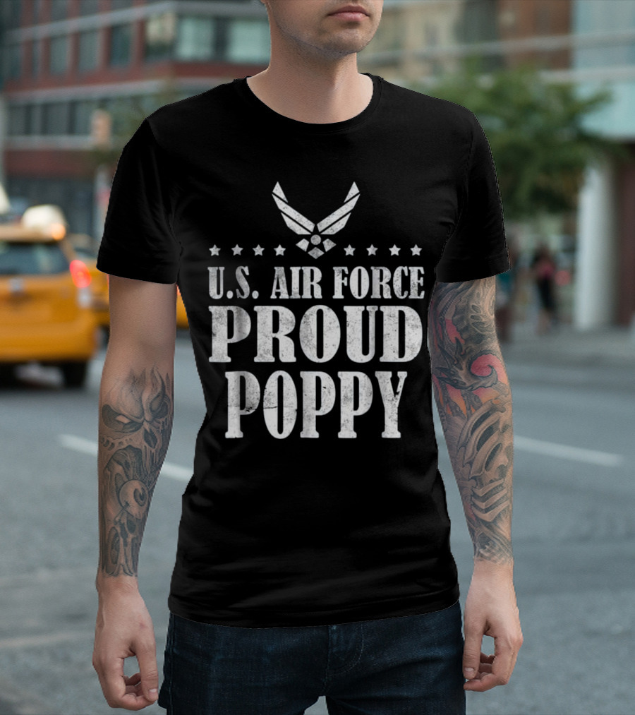 U.S. Air Force Proud Poppy Family Stars Emblem T-Shirt