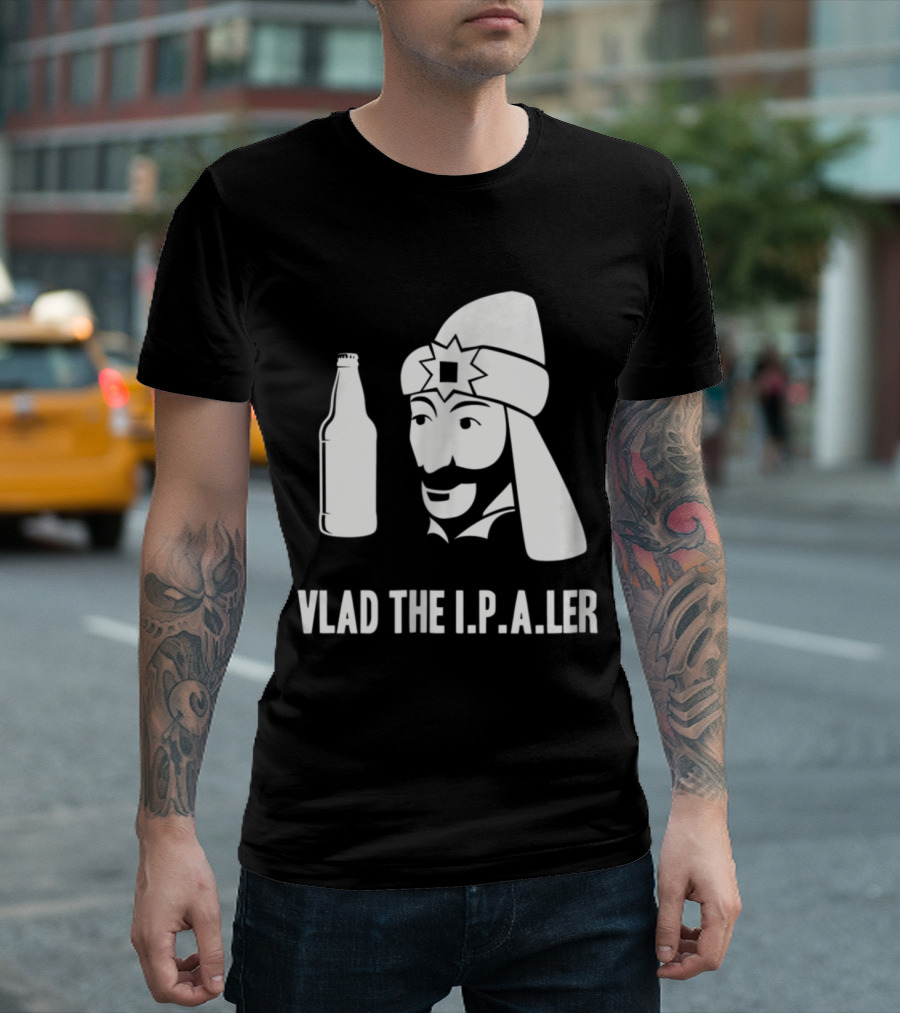 Vlad the I.P.A.ler Funny Halloween Dracula Craft Beer T-Shirt