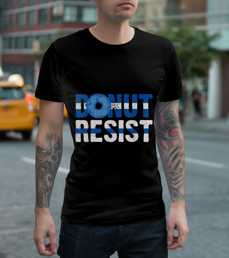Thin Blue Line Donut Resist Police Officer T-Shirt