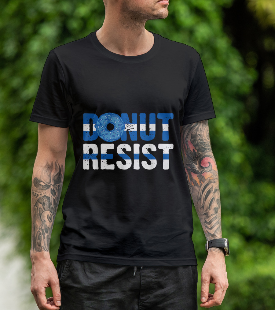 Thin Blue Line Donut Resist Police Officer T-Shirt