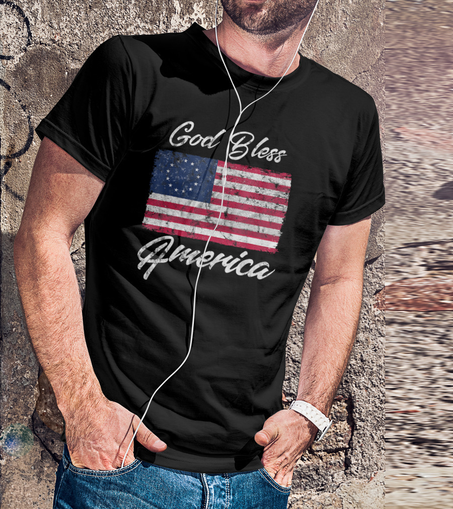 Betsy Ross American Flag God Bless America Patriotic T-Shirt