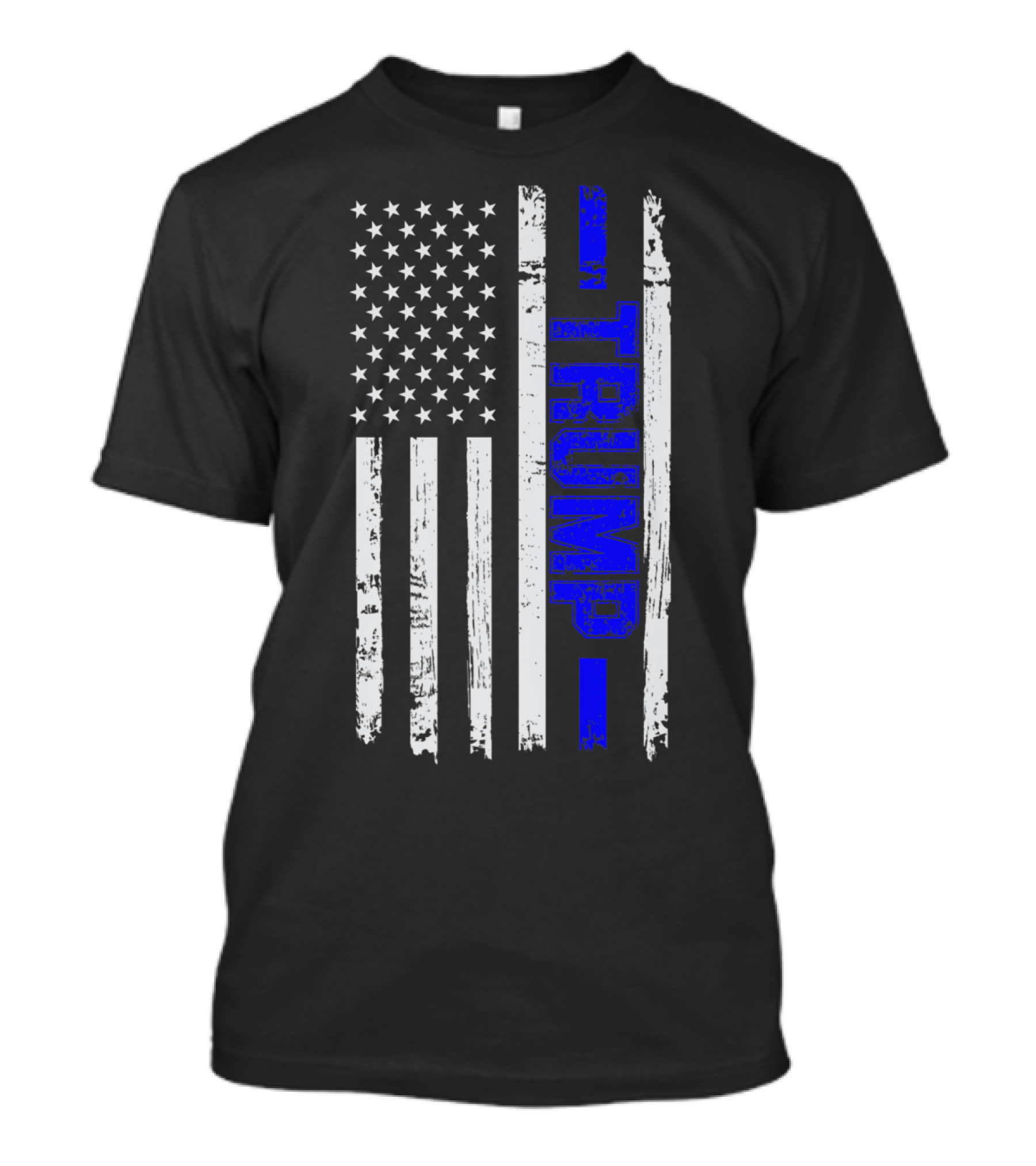 Thin Blue Line Trump American Flag Police T-Shirt