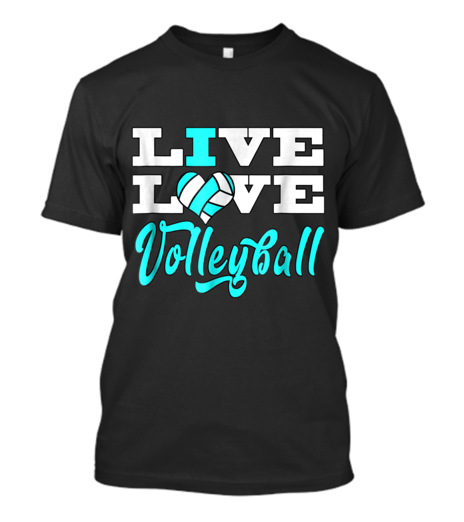Live Love Volleyball Aqua Blue T-Shirt
