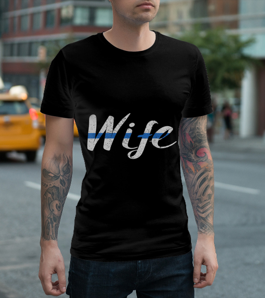 Thin Blue Line Police Wife Support T-Shirt