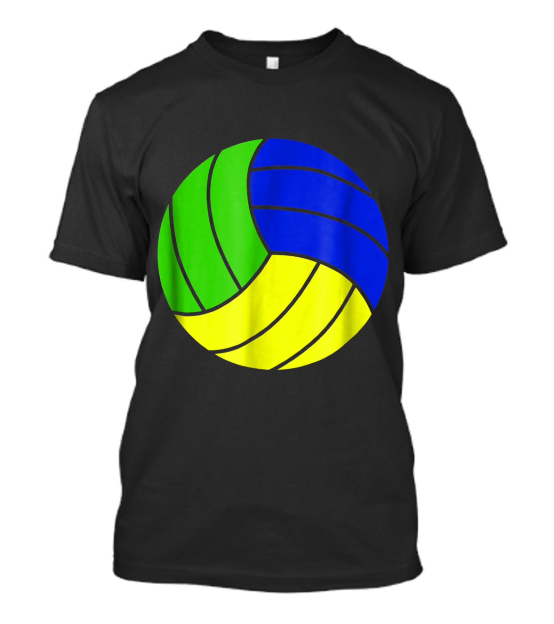 Volleyball Brazil Flag Colors Player Sphere T-Shirt