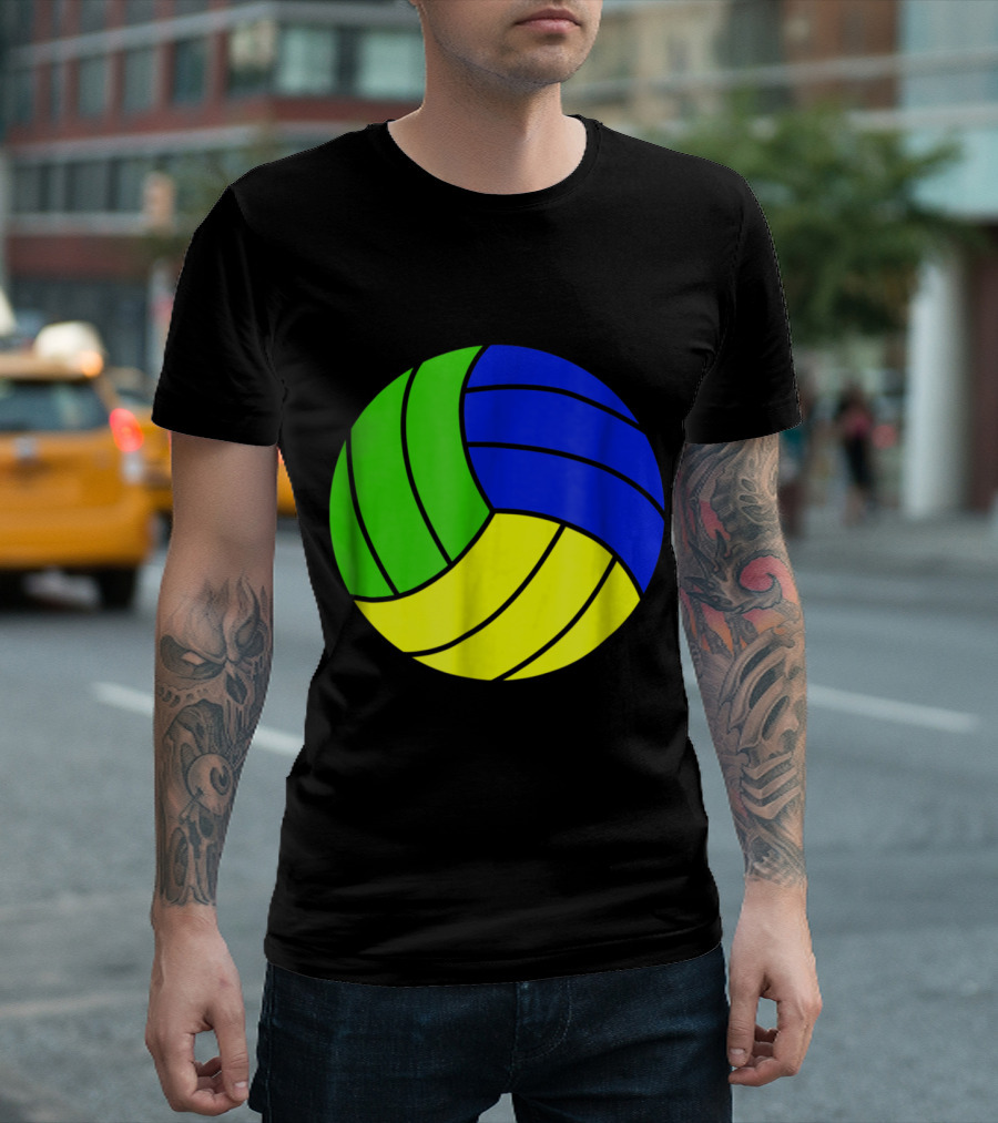 Volleyball Brazil Flag Colors Player Sphere T-Shirt