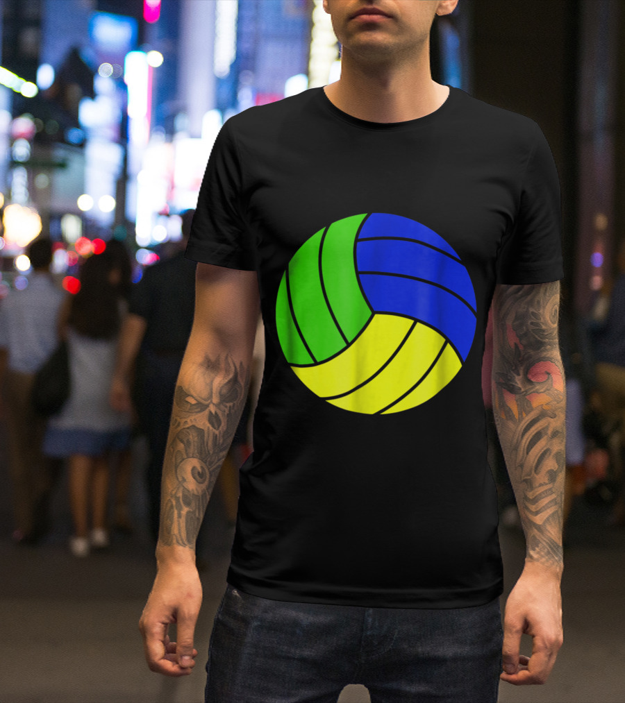 Volleyball Brazil Flag Colors Player Sphere T-Shirt
