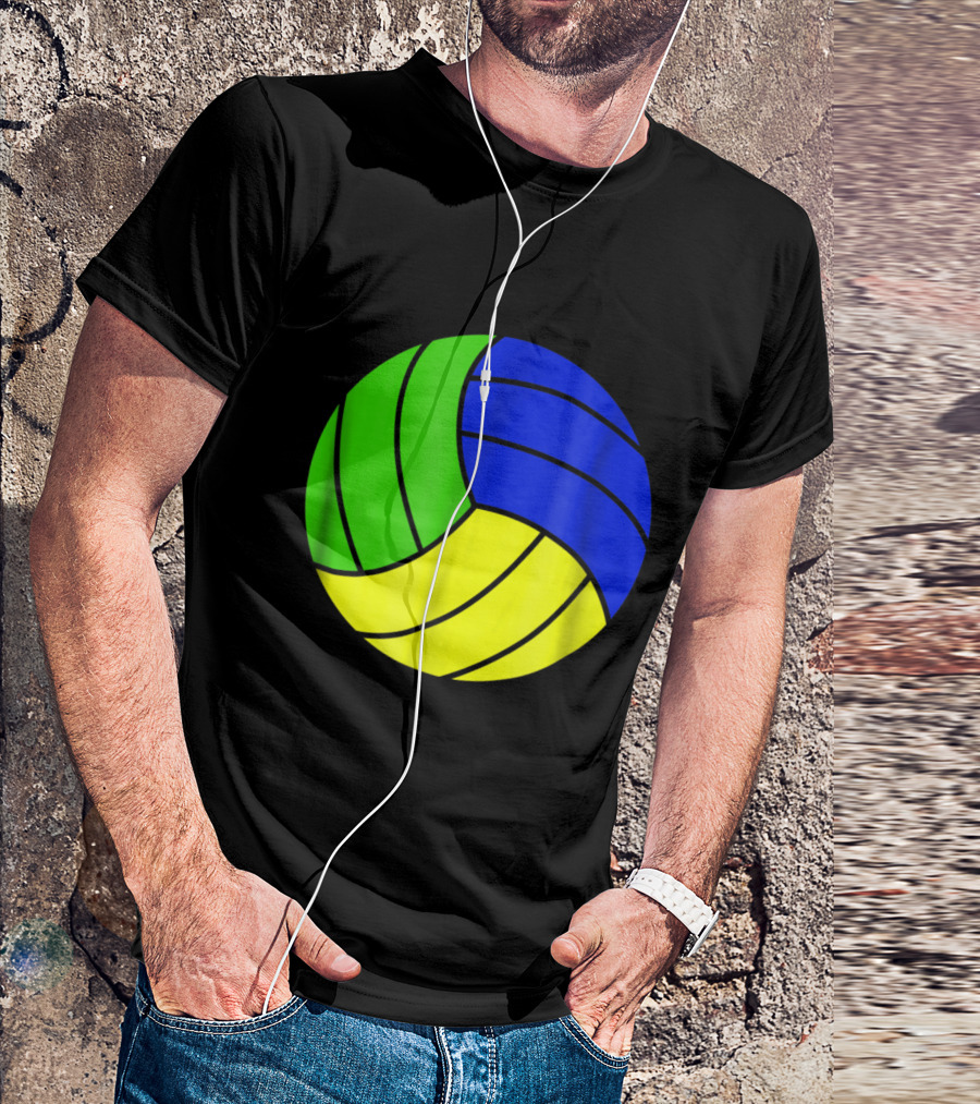 Volleyball Brazil Flag Colors Player Sphere T-Shirt