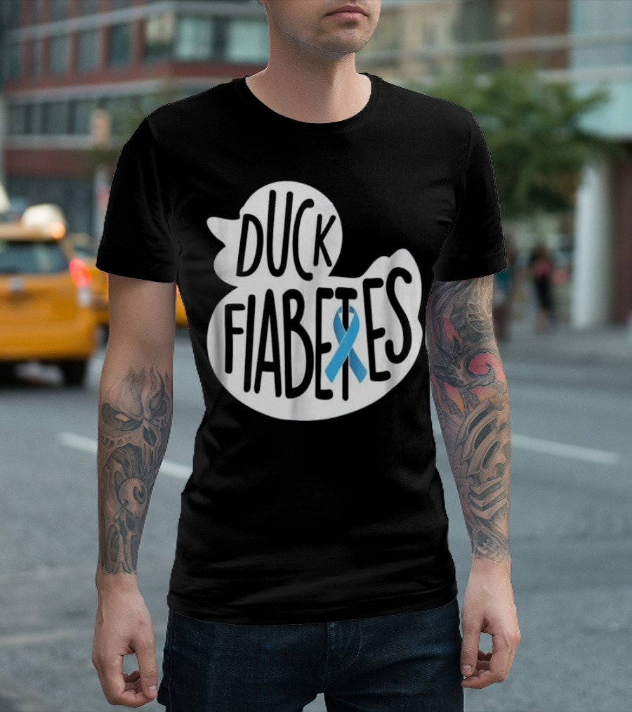 Duck Fiabetes Type1 T1 Diabetes Awareness Blue T-Shirt