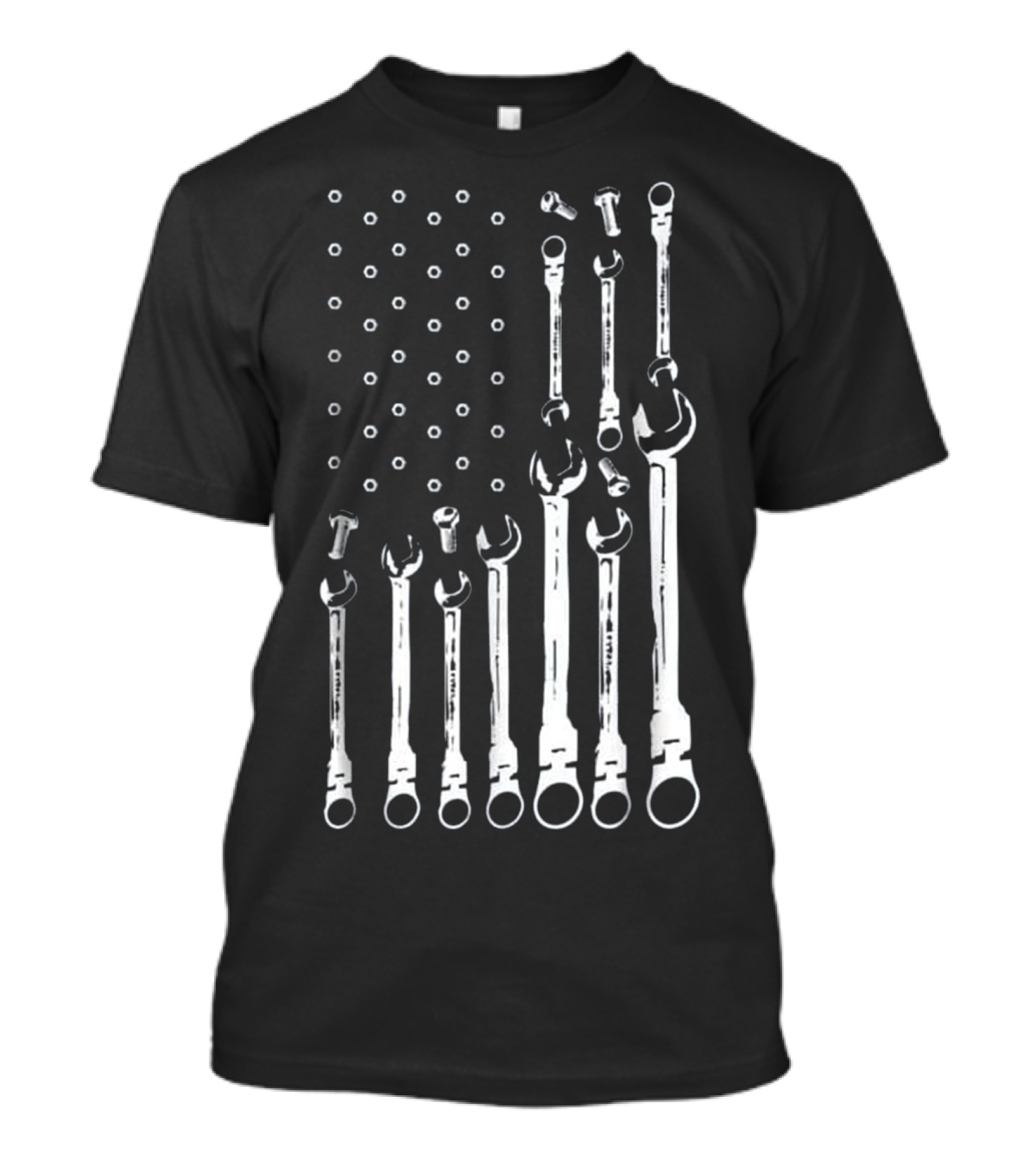 Patriotic Mechanic American Flag Wrenches And Bolts USA T-Shirt