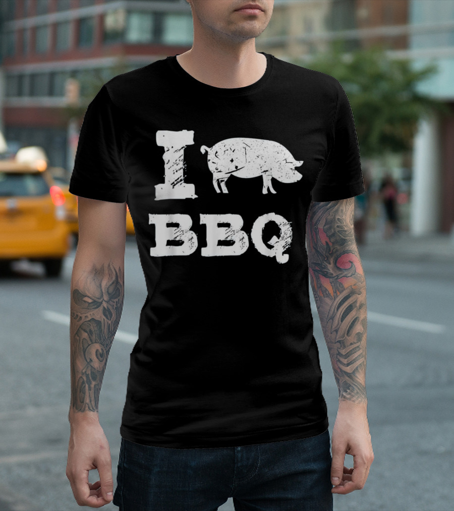 I Love BBQ Pig Funny I Love BBQ T-Shirt