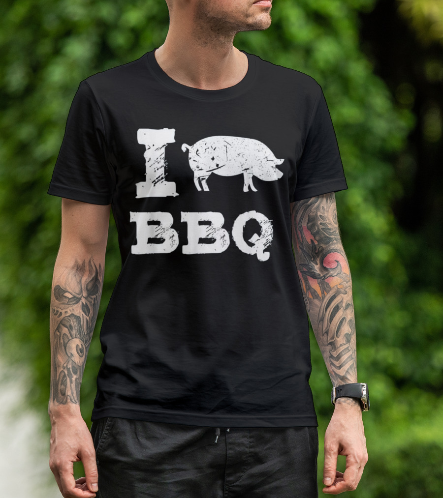 I Love BBQ Pig Funny I Love BBQ T-Shirt