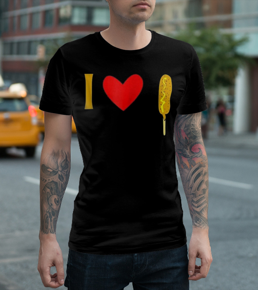 I Love Corn Dogs Carnival Food Fun T-Shirt