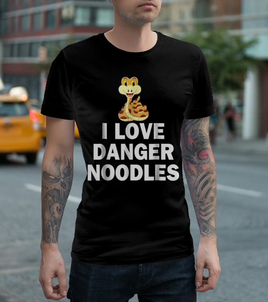 I Love Danger Noodles Cute Snake T-Shirt