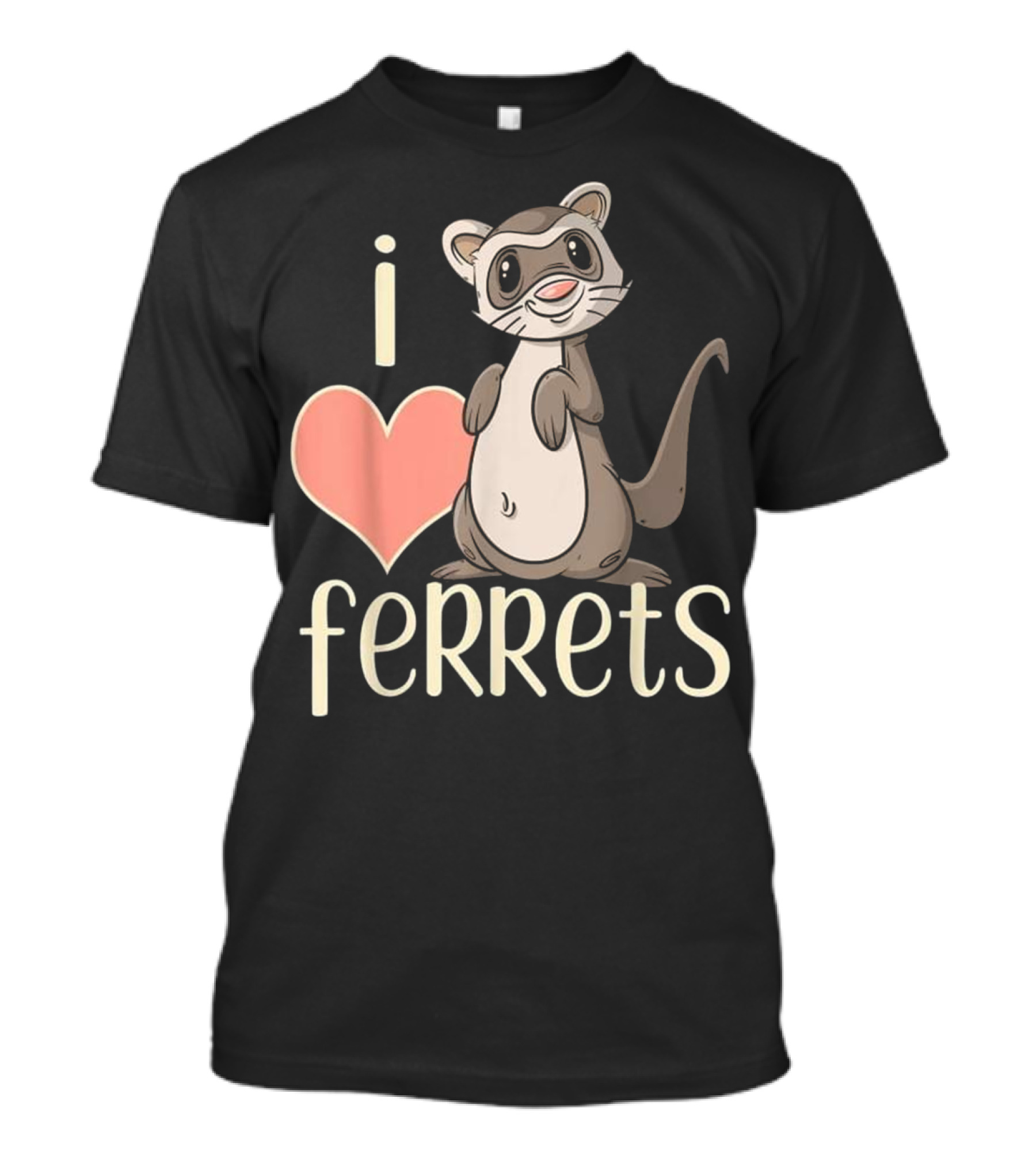 I Love Ferrets Cute Cartoon T-Shirt