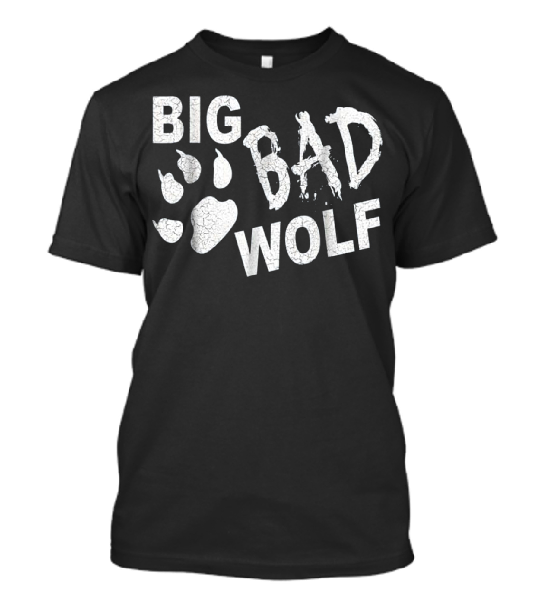 Big Bad Wolf Paw Distressed White Novel T-Shirt