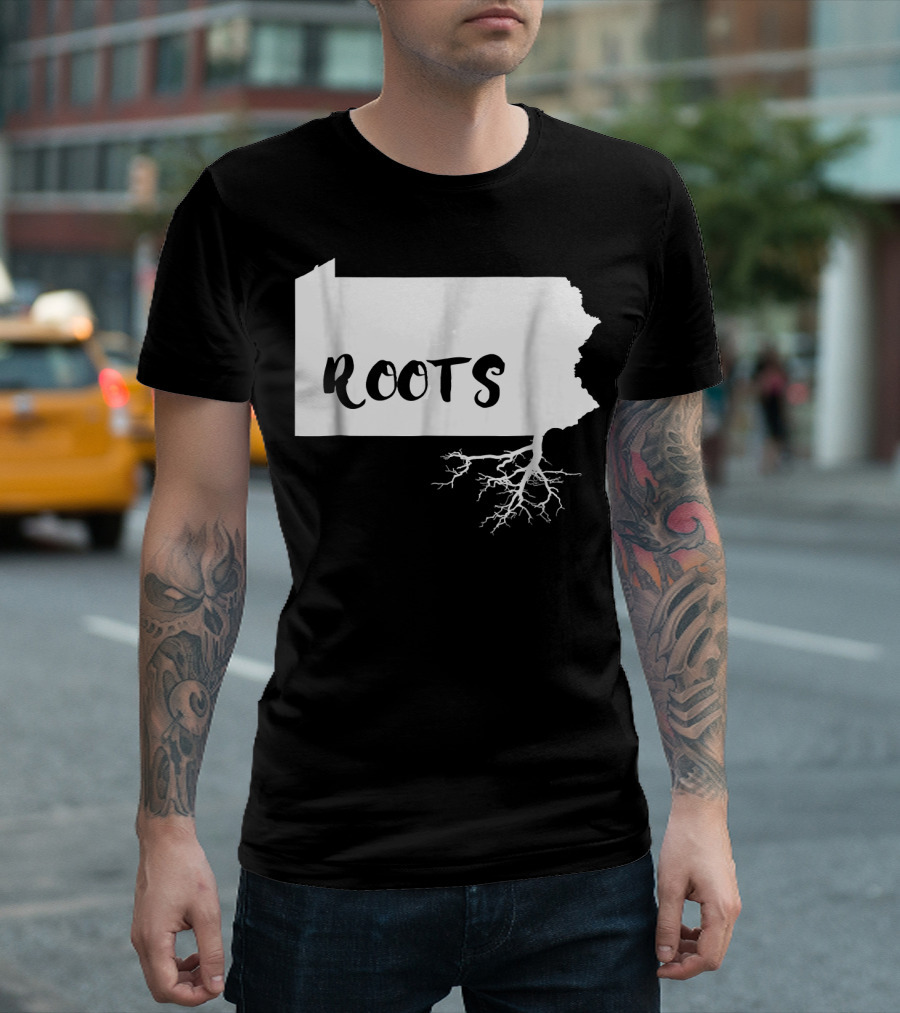 Roots Pennsylvania State Map With Roots T-Shirt