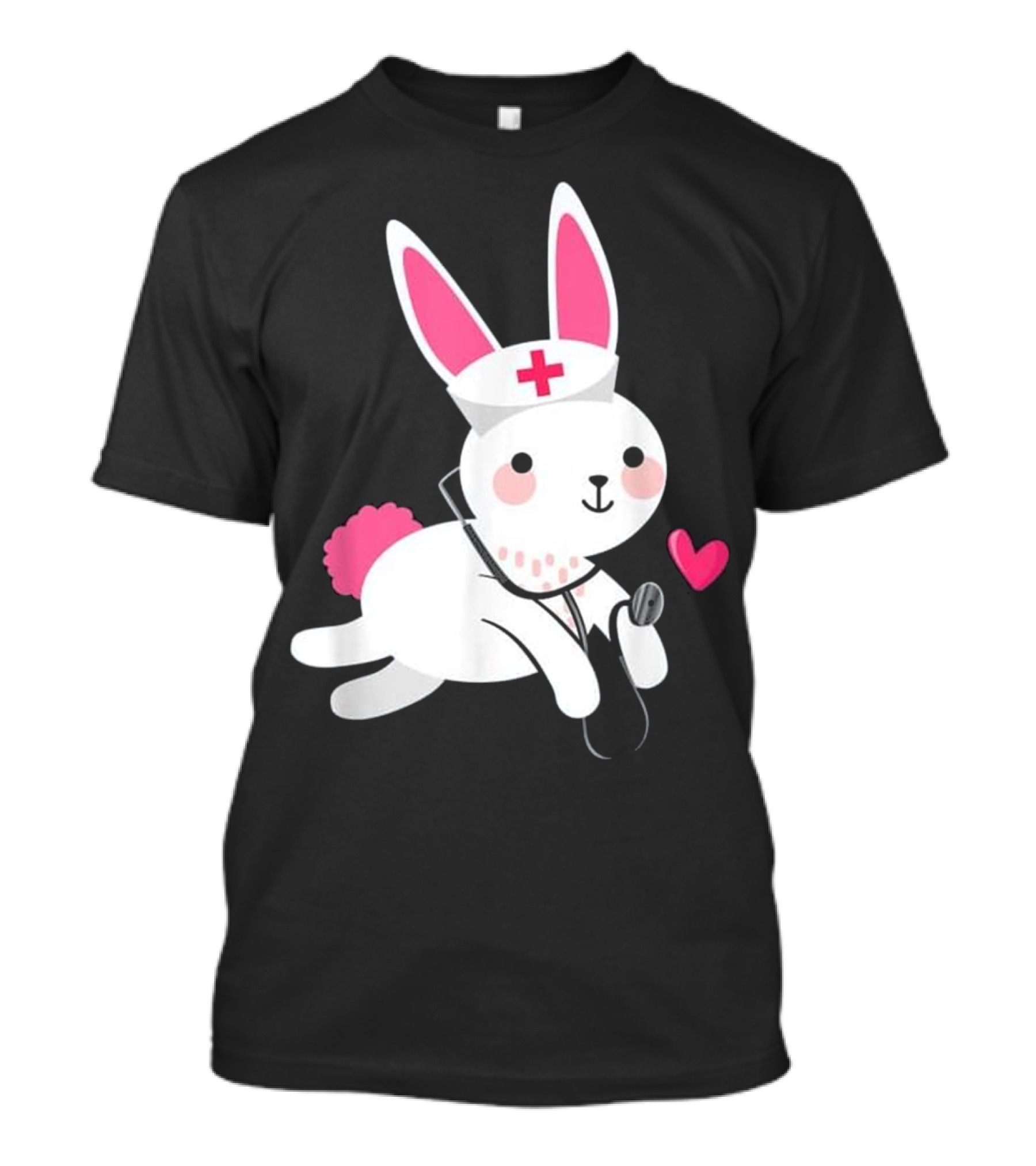 Easter Bunny Nurse With Stethoscope And Heart T-Shirt