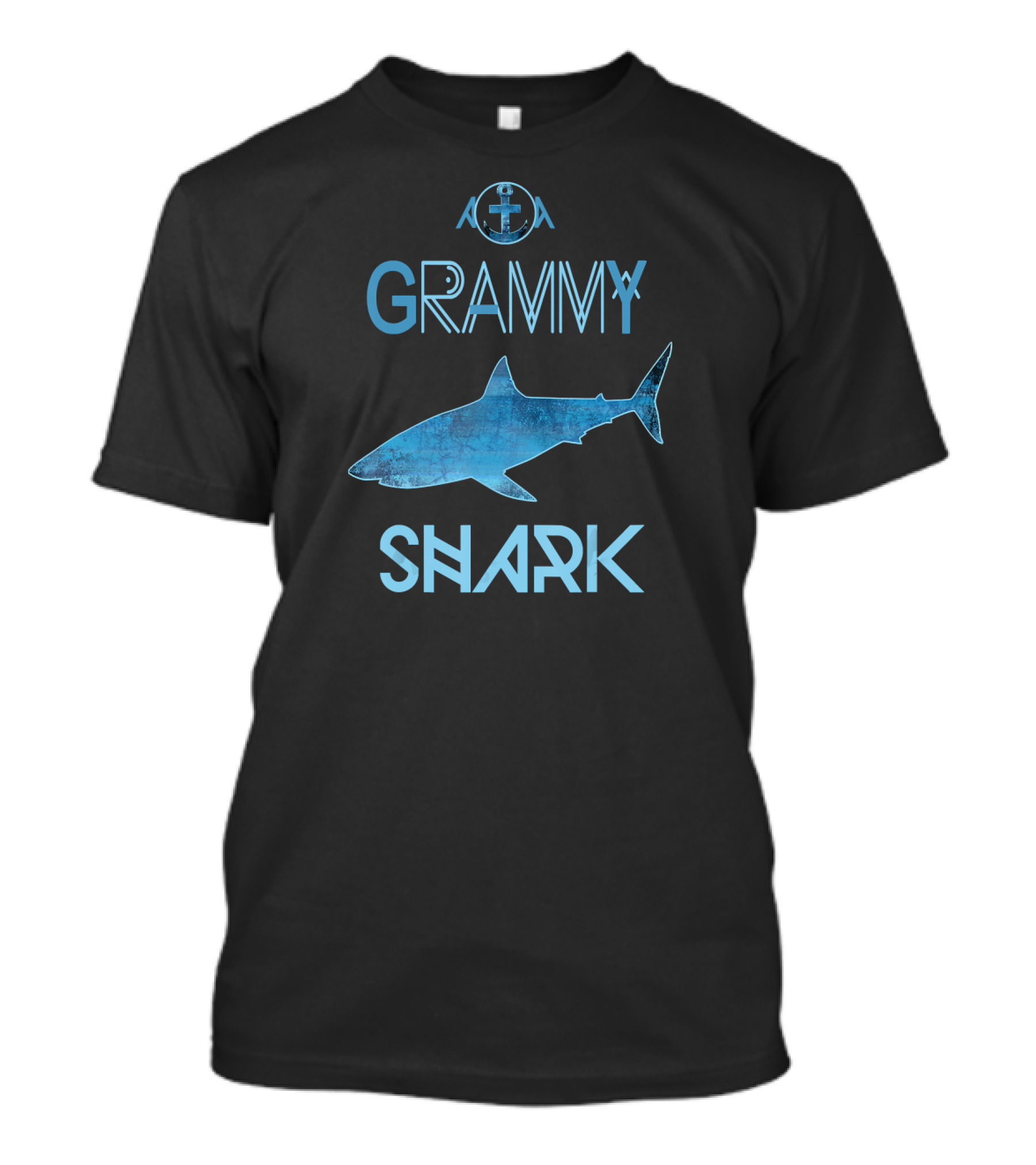 Grammy Shark Cool Distressed Retro Ocean Nautical Anchor T-Shirt
