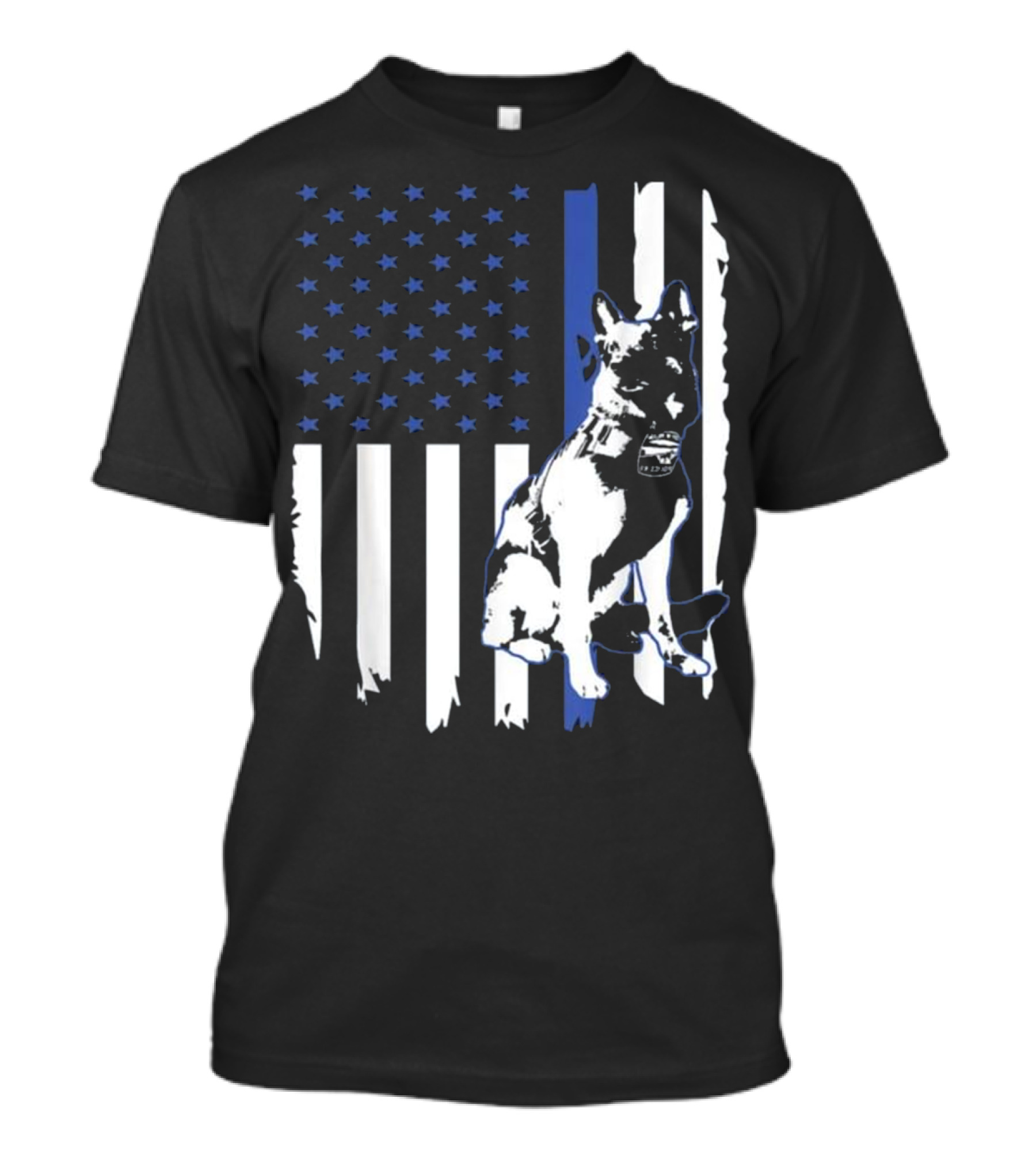 K 9 Hero German Shepherd Lover Police Dog Thin Blue Line Flag T-Shirt