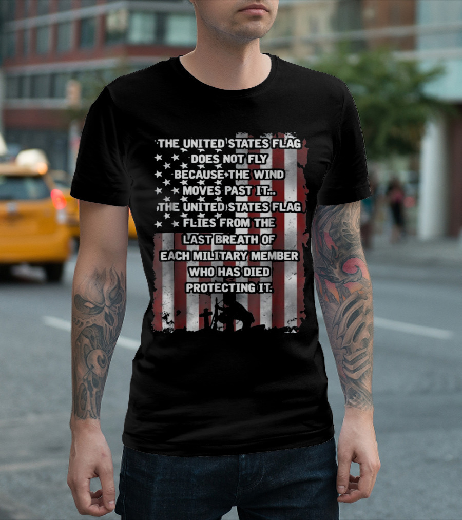 Memorial Day Patriotic Military American Flag Tribute with Soldier T-Shirt