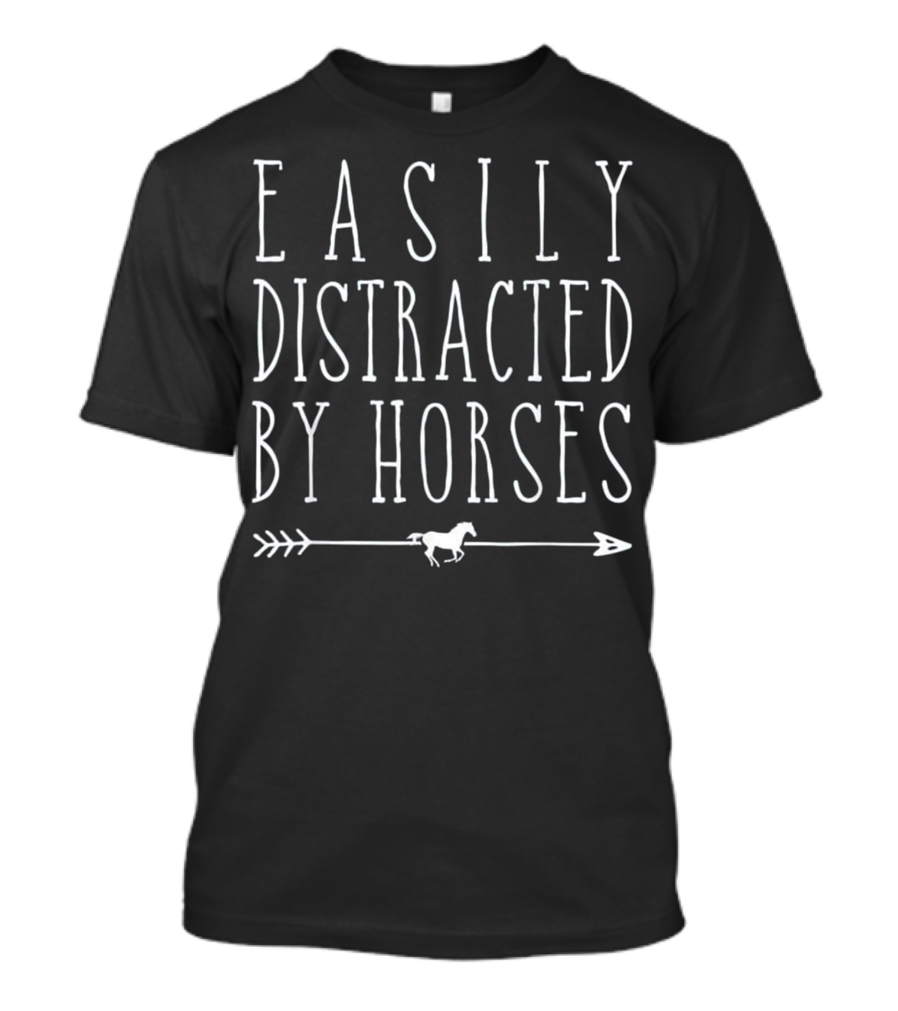 Easily Distracted By Horses Arrow Icon Horse T-Shirt