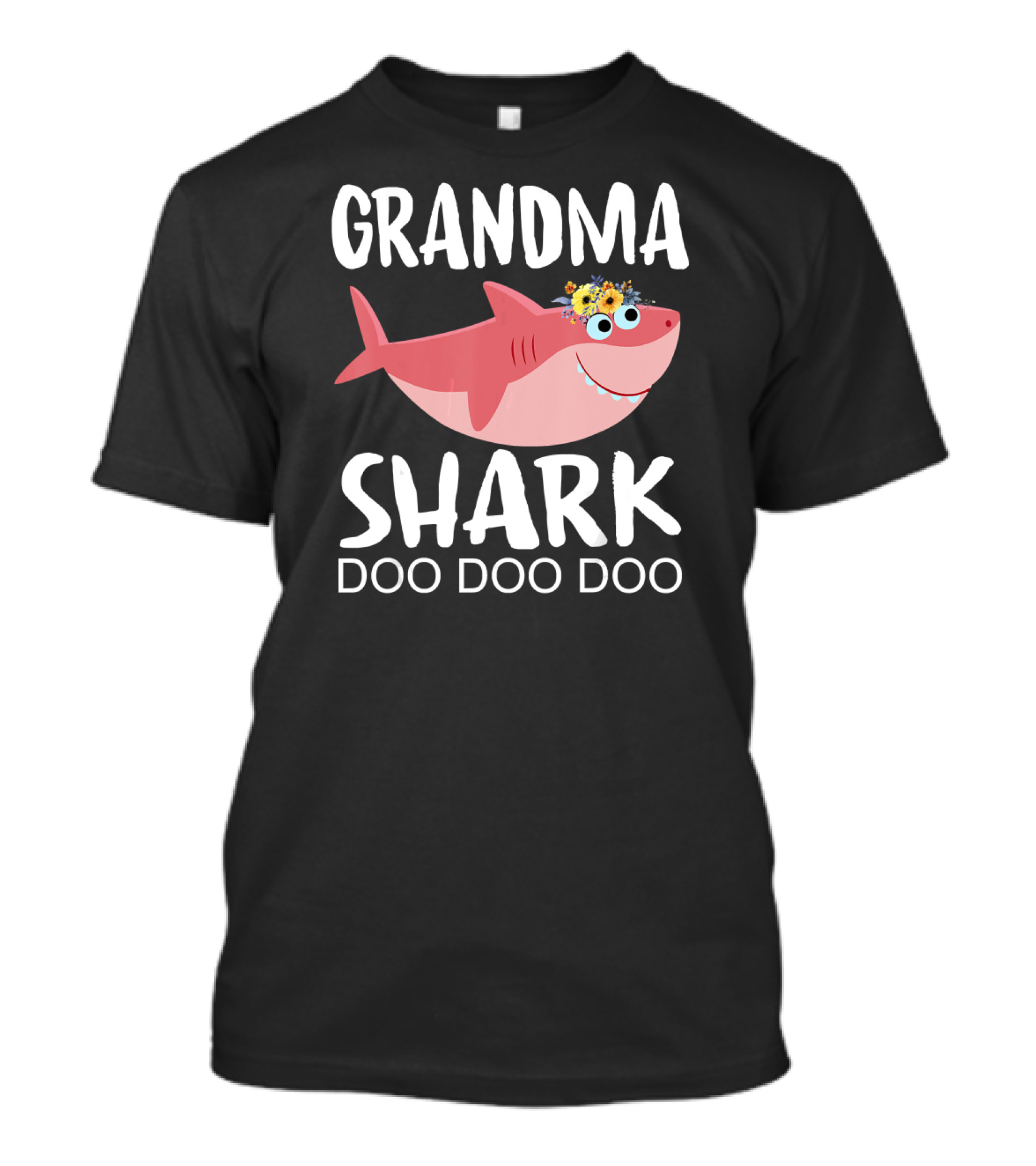 Grandma Shark Doo Doo Doo Flower Crown T-Shirt