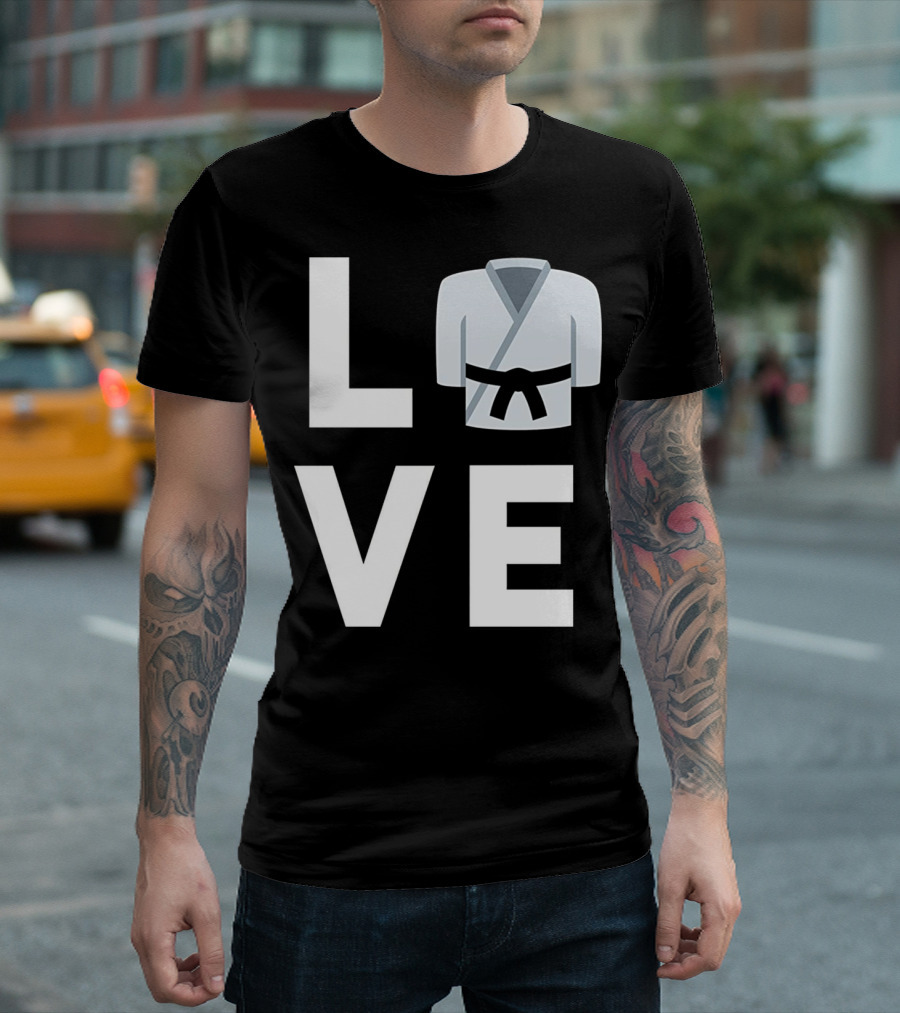 I Love Martial Arts Judo Karate Taekwondo Kimono Black Belt T-Shirt