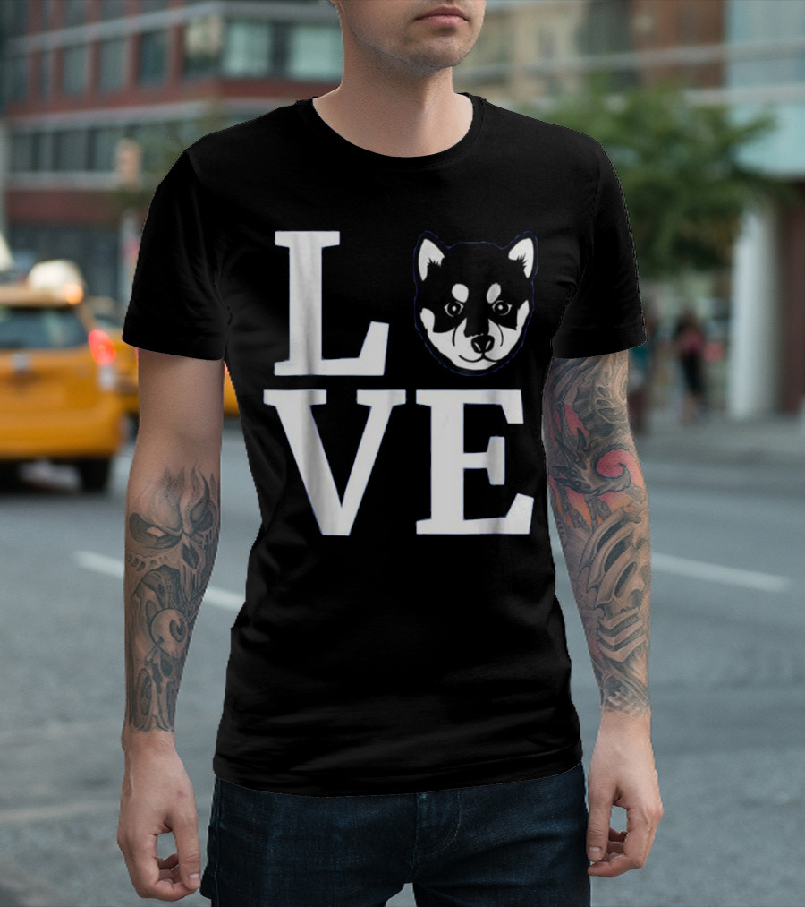 Love My Akita Shiba Inu Dog Face T-Shirt