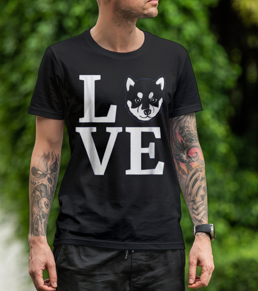 Love My Akita Shiba Inu Dog Face T-Shirt