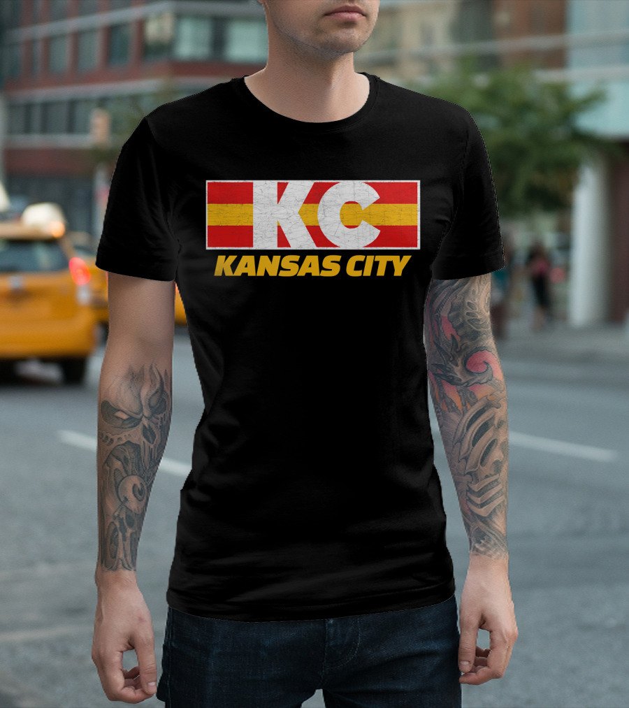 Kansas City KC Red And Yellow Football Fan T-Shirt
