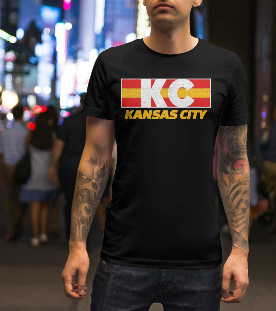 Kansas City KC Red And Yellow Football Fan T-Shirt