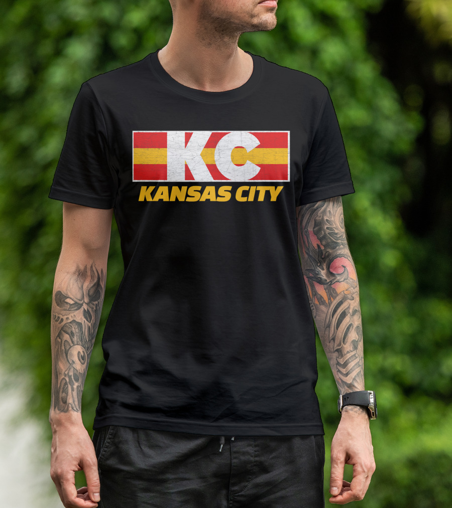 Kansas City KC Red And Yellow Football Fan T-Shirt