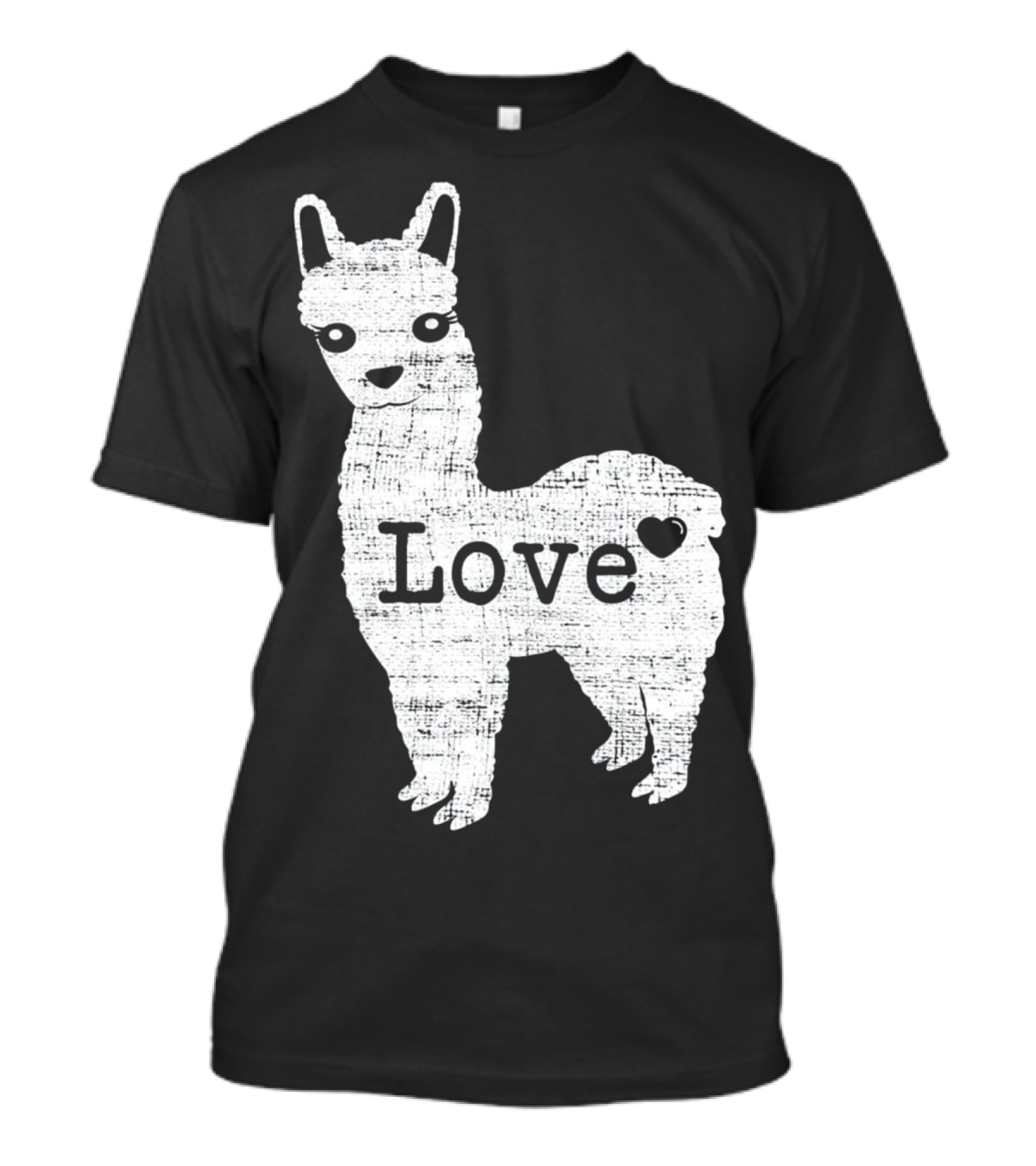 Love Alpaca Llama Distressed Heart T-Shirt