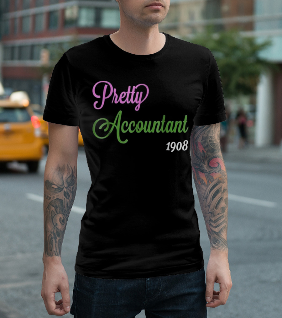 Pretty Accountant 1908 Alpha Kappa CPA Audit T-Shirt