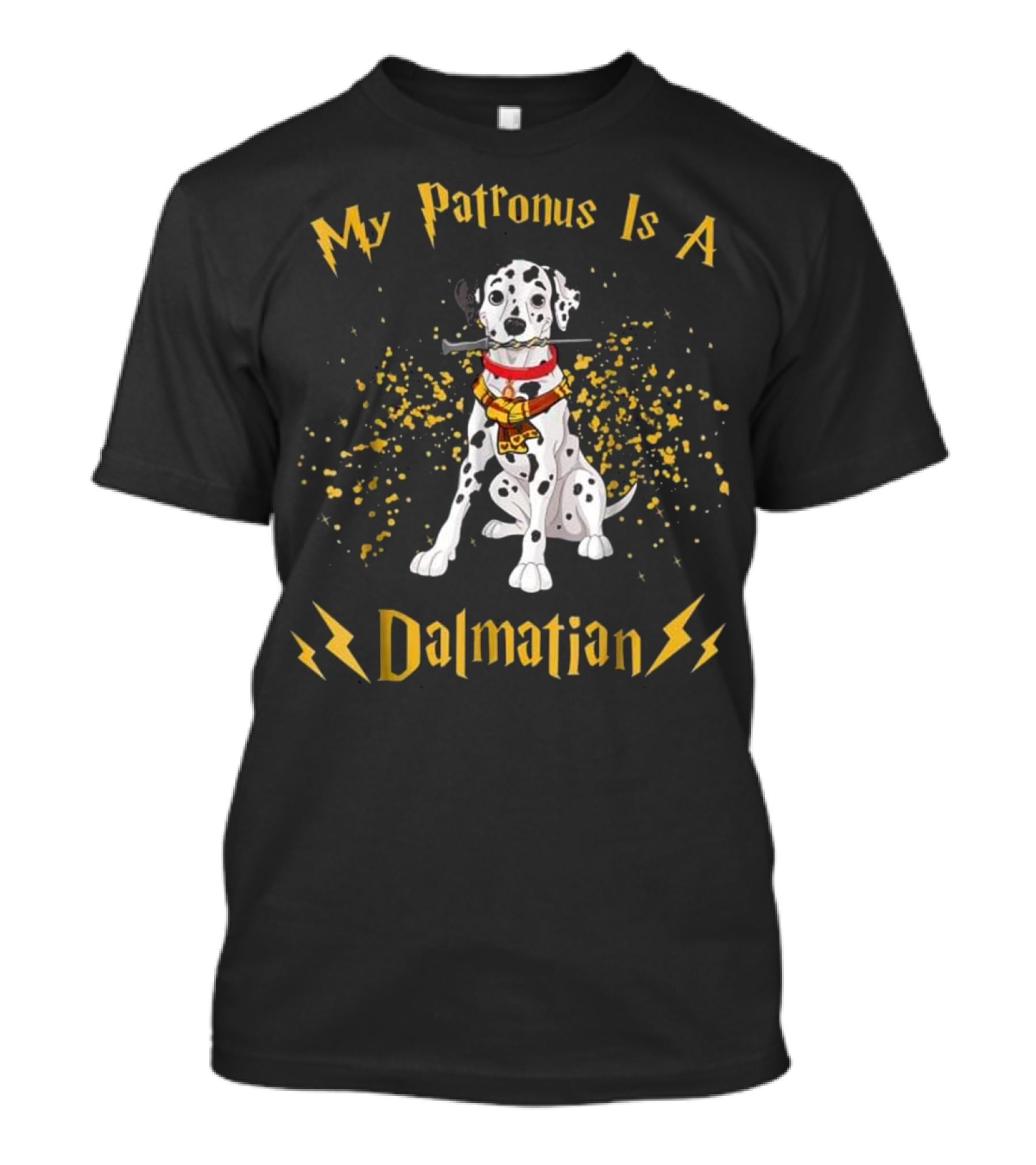 My Patronus Is A Dalmatian Dog With Magic Lightning Bolts And Wand T-Shirt