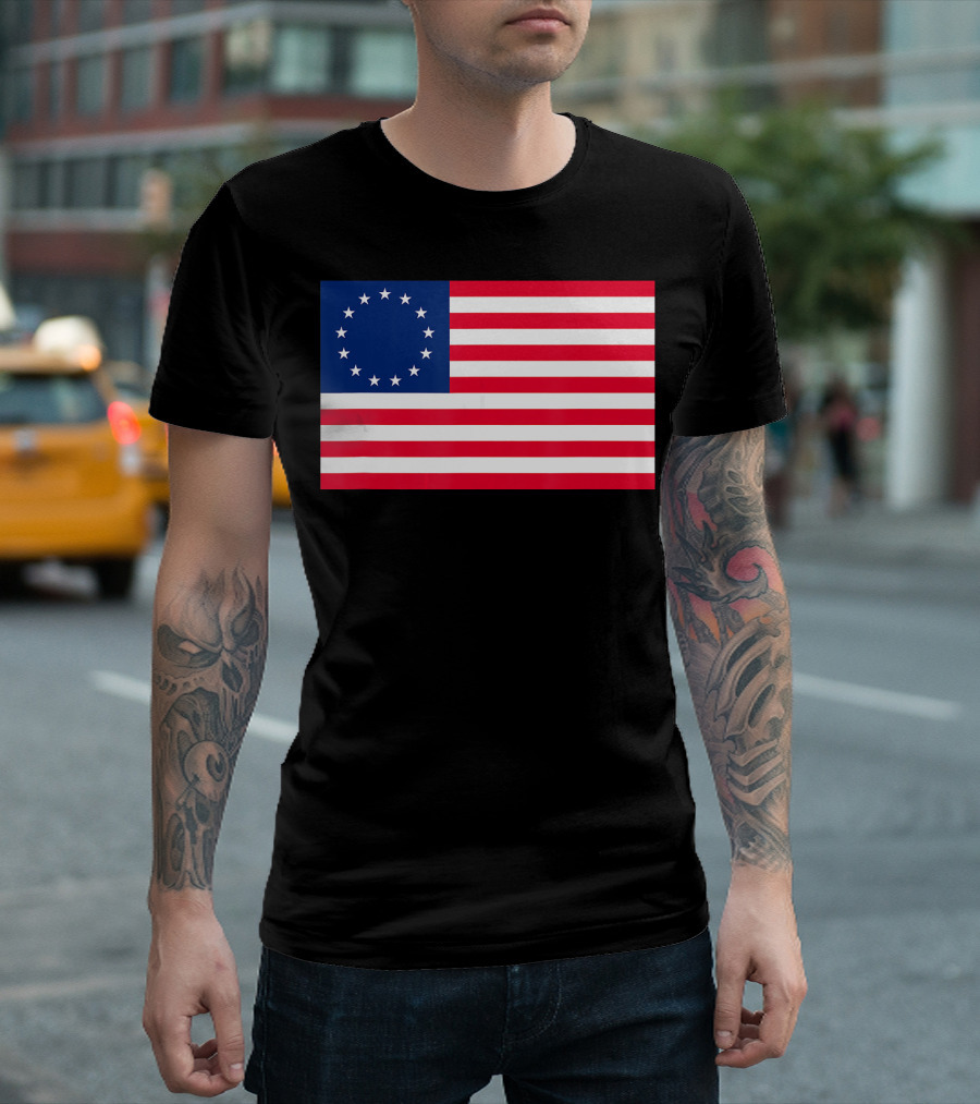 Revolutionary 13 Colonies Stars Betsy Ross Flag T-Shirt