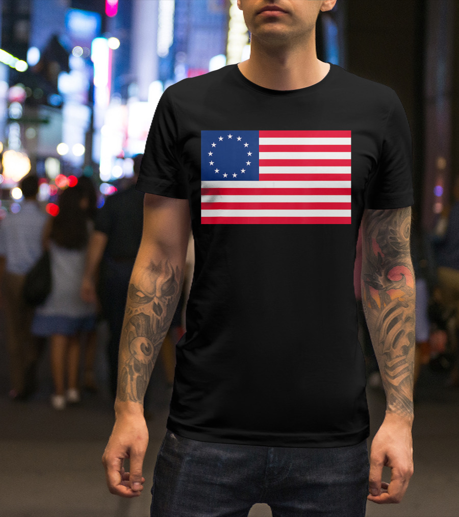 Revolutionary 13 Colonies Stars Betsy Ross Flag T-Shirt