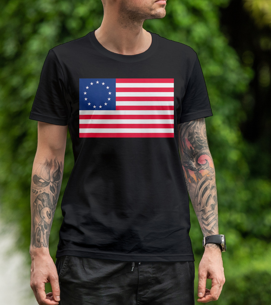 Revolutionary 13 Colonies Stars Betsy Ross Flag T-Shirt