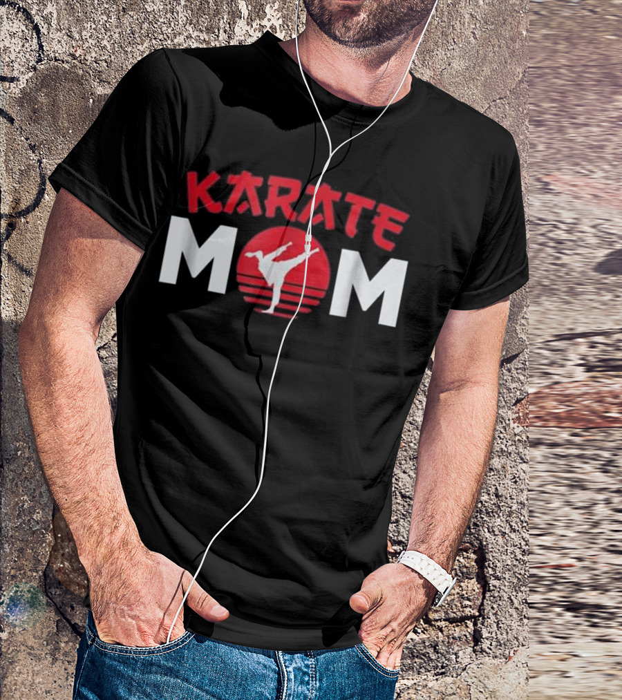 Karate Mom Shotokan Shito Ryu Kick Silhouette Japan Sun T-Shirt