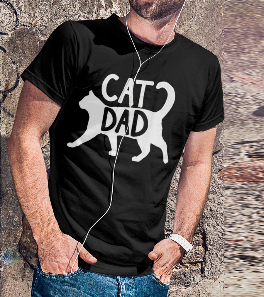 Mens Best Cat Dad Cat Dad T-Shirt