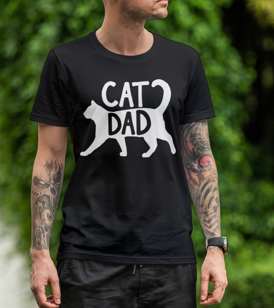 Mens Best Cat Dad Cat Dad T-Shirt