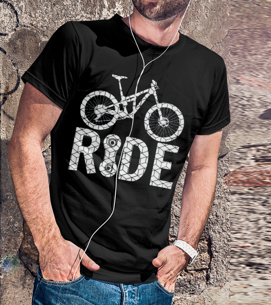 RIDE Geometric Mountain Bike Cycling T-Shirt