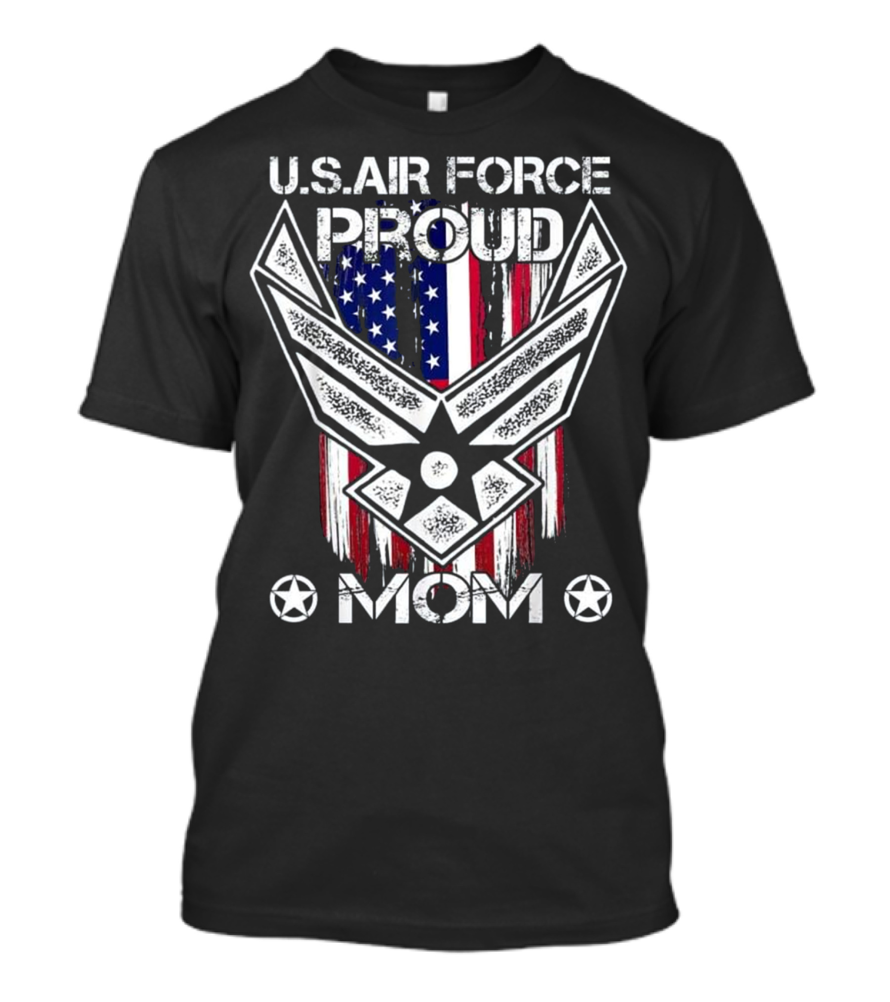 U.S. Air Force Proud Mom American Flag Star T-Shirt